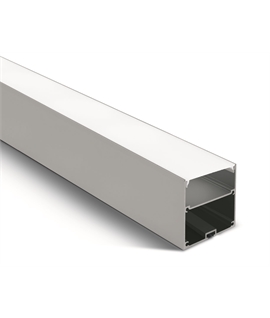 Aluminium 2m Surface aluminium profile with PC opal diffuser and space to fit slim range driver.