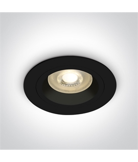 Black Dark Light Recessed mains spot with GU10 lampholder.