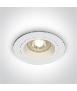 White Dark Light Recessed mains spot with GU10 lampholder.