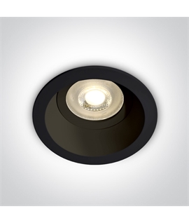 Black Dark Light Recessed mains spot with GU10 lampholder.