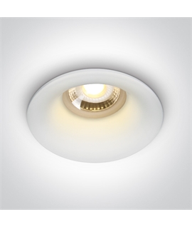 White Semi  trimless dark Light Recessed mains spot with GU10 lampholder.
