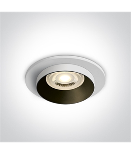 White Dark Light Recessed mains spot with GU10 lampholder.