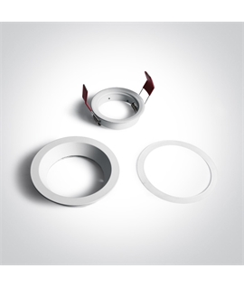 White IP65 Bathroom Recessed mains spot with GU10 lampholder.