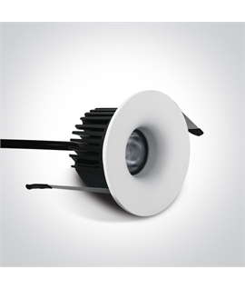 White 6,5W COB LED recessed spot suitable for indoor and outdoor installation, IP65.