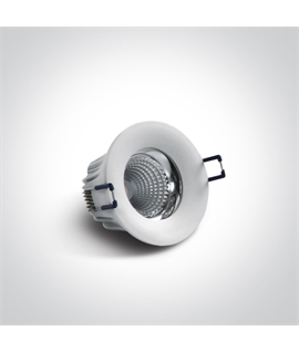 White 10W LED recessed downlight, IP65.