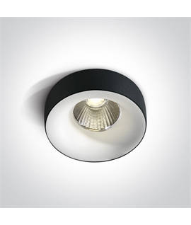 White 12W Dark Light COB LED recessed spot with interchargeable ring.
