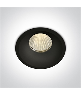 Black 12W COB LED recessed spot, IP65, for general application.