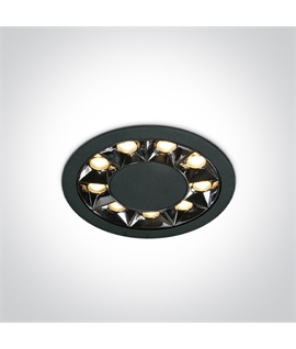 Black 12W Recessed spot, IP20.
