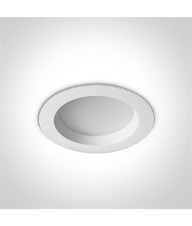 White 13W LED recessed downlight, IP54.