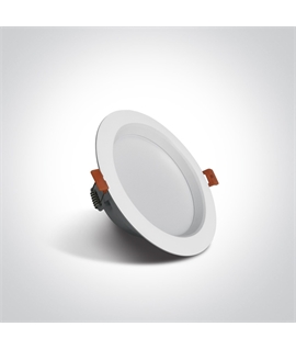 White 15W SMD LED recessed downlight, budget range, IP20.