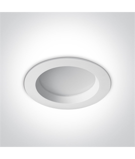 White 18W LED recessed downlight, IP54.