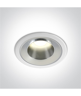 White 18W LED recessed downlight, IP54.