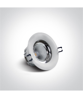 White 20W LED recessed downlight, IP65.