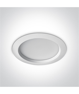White 25W LED recessed downlight, IP54.