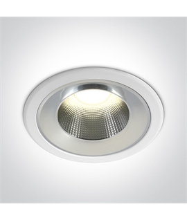 White 25W LED recessed downlight, IP54.
