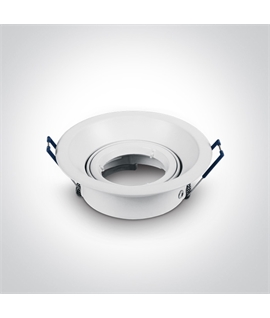White Semi Dark Light Recessed Round adjustable mains spot with GU10 lampholder.