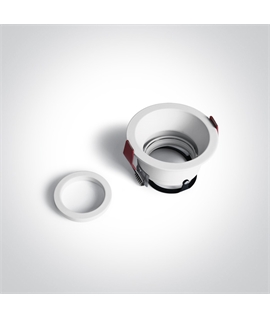 White Dark Light Recessed Round adjustable mains spot with GU10 lampholder.