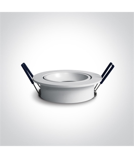 White Retro Range Recessed adjustable mains spot with GU10 lampholder.