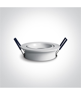 White Retro Range Recessed adjustable mains spot with GU10 lampholder.