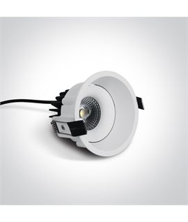 White 6,5W LED Dark Light Recessed adjustable spot,  IP54.