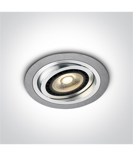 Aluminium Recessed adjustable R111 downlight round range with G53 lampholder.