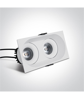 White 2x6,5W LED Dark Light Recessed adjustable spot,  IP54.
