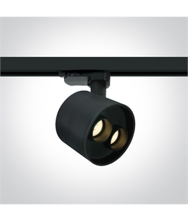 Black 12W SMD LED track spot with, ideal forshops and showrooms.