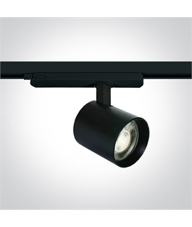 Black 10W/15W/20W Adjustable power COB LED track spot, ideal for shops and showrooms.
