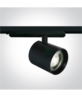 Black 35W DALI Dimmable COB LED track spot for standard 3 phase track.
