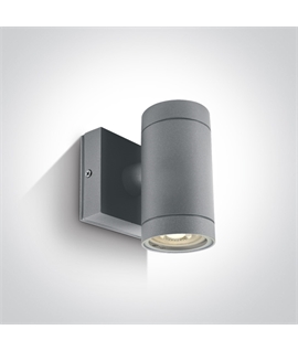 Grey Cylindrical Mains GU10 Die Cast Grey Wall Downlight