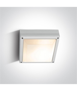 White 2x20W E27 Die Cast,  Square E27 Outdoor Plafo Complies with standard EN60598-1 and any other specific standards