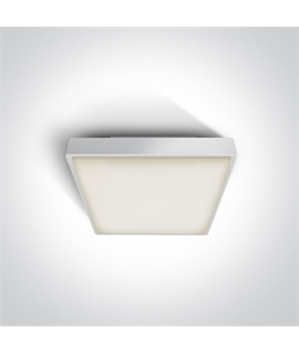 White 16W LED plafo light, IP65, ideal for both indoor and outdoorinstallation.
