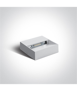 White 4W LED wall light, IP54, ideal for both indoor and outdoorinstallation.