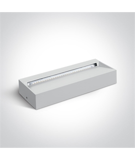 White 7W LED wall light, IP54, ideal for both indoor and outdoorinstallation.