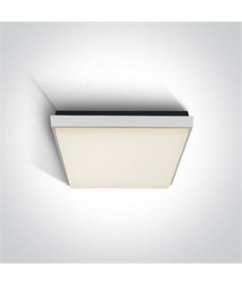 White 25W LED slim plafo, IP54, ideal for both indoor and outdoorinstallation.