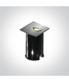 Brushed Aluminium Low-Profile Step Light - Recessed LED Wall Light