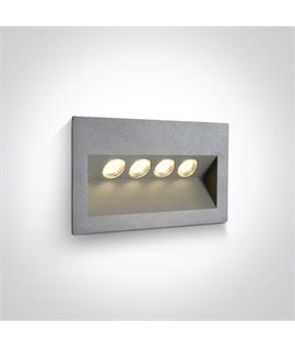 Anthracite 4x1W LED wall recessed light, IP65, ideal for both indoor and outdoor installation.
