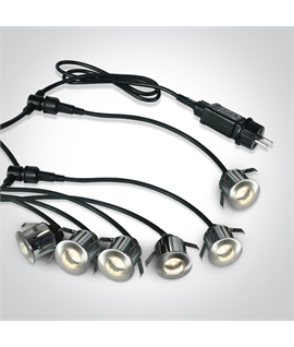 Stainless Steel LED In-Ground Lights - 6 Lights & 1m Cable