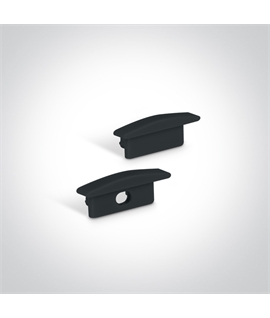 Black 2m Recessed aluminium profile with PC black diffuser