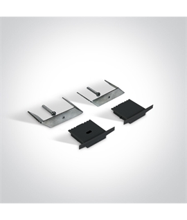 Black 2m Recessed aluminium profile with PC opal diffuser.