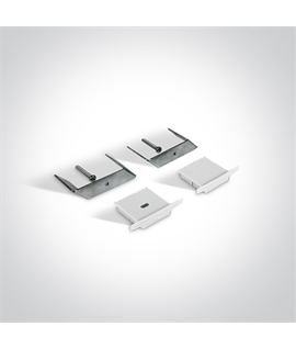 White 2m Recessed aluminium profile with PC opal diffuser.