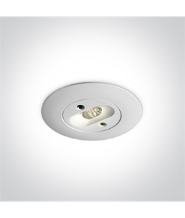 White 2W Emergency LED recessed , IP20, assymetrical ideal for corridorsinstallation.