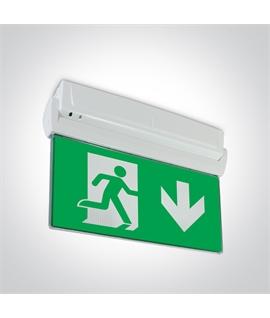 White 1,8W LED Wall and ceiling Exit sign, IP20.