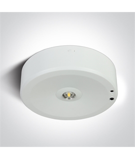 White 3W LED Ceiling mounted emergency light, IP20.