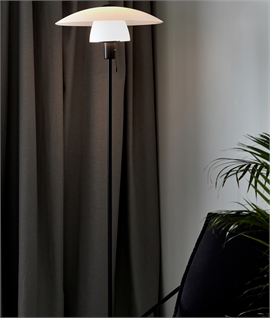 Black & Opal Glass Scandinavian Style Floor Lamp