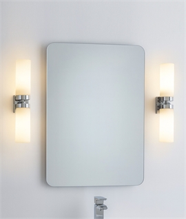 Chrome and Opal Glass Bathroom Mirror Light - IP44