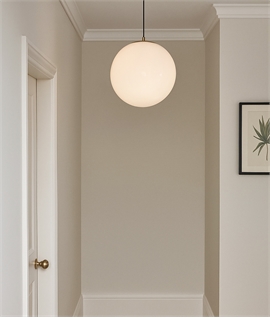 Opal Sheen Bauhaus Style Glass Globe Pendant - 40cm 