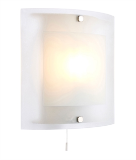 Opal and Clear Glass Flush Wall Light
