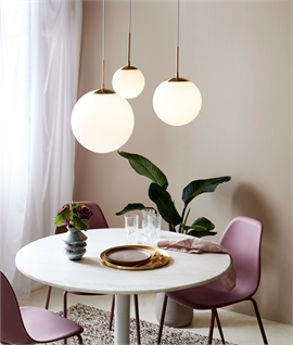 Opal Glass Bauhaus Style Ball Pendant 150mm