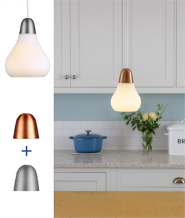 Opal Glass Pendant Light - 3m Flex & Dia 160mm 